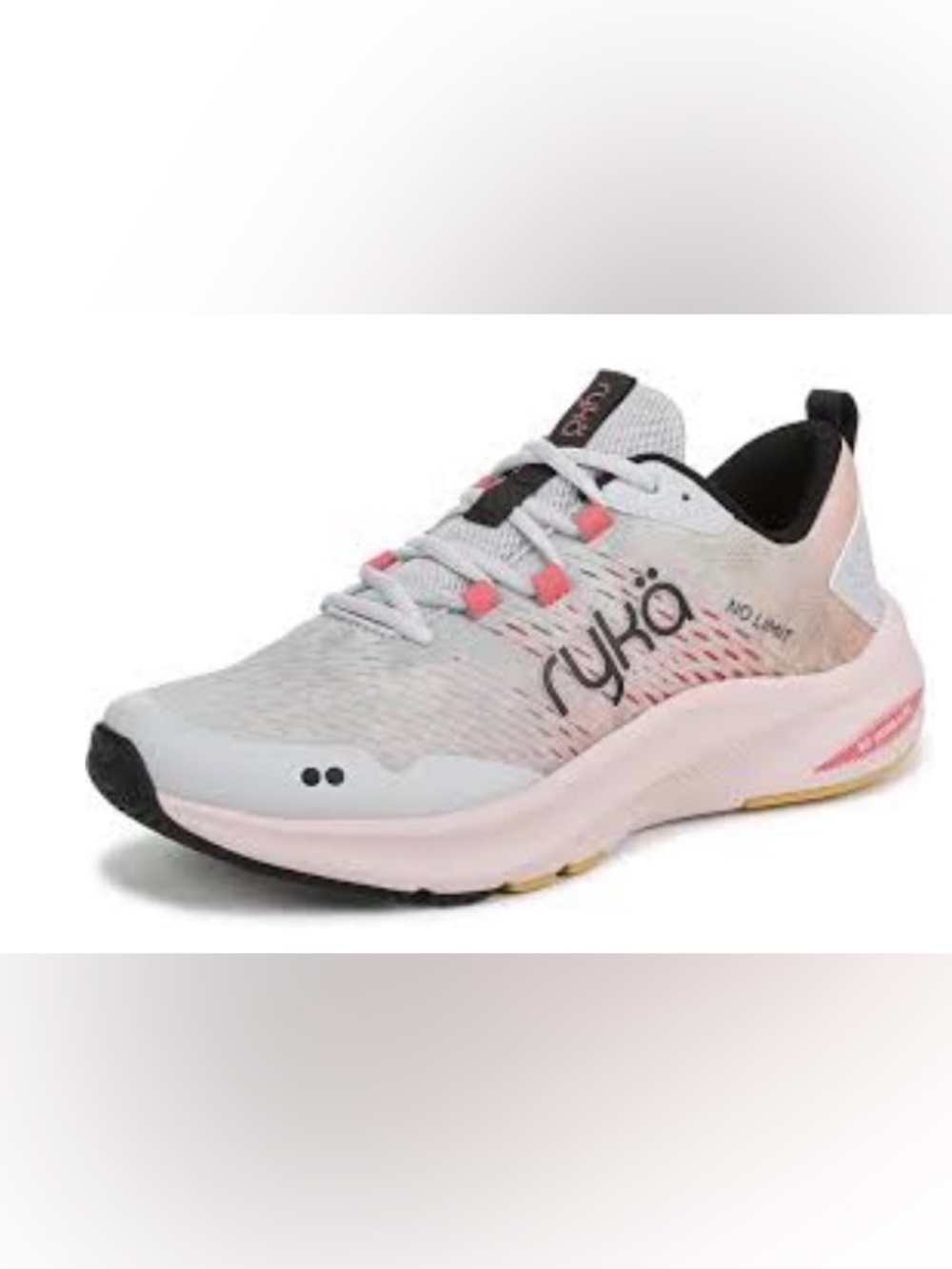 Ryka No Limit Womens Size 8 Vapor Gray Pink Running Training Shoes Sneakers